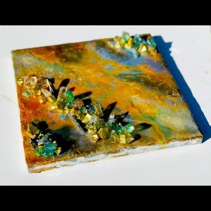 10” by 10” Opal Resin Wall Art